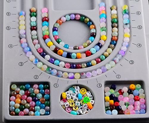 Miniatura 7 de Cuentas de vidrio para pulseras, kit de fabricación de joyas, 288 piezas de 0.236 x 0.315 pulgadas (0.236 x 0.315 in), surtido a granel,