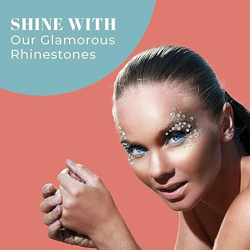 Miniatura 8 de Alourity Juego de 8250 diamantes de imitación en 8 tamaños diamantes de imitación de parte trasera plana para manualidades con 2 cajas de