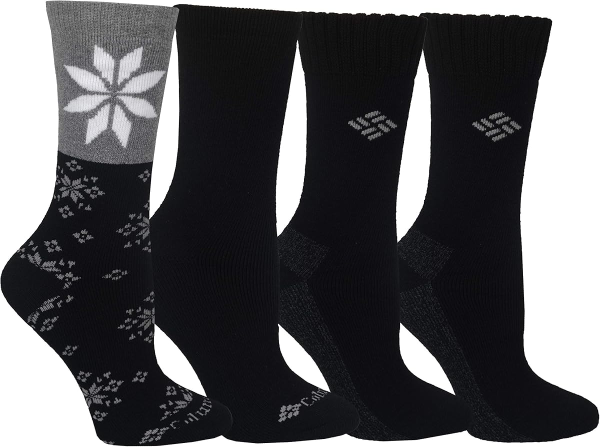 Columbia Calcetines deportivos con control de humedad para mujer (paquete de 4)
