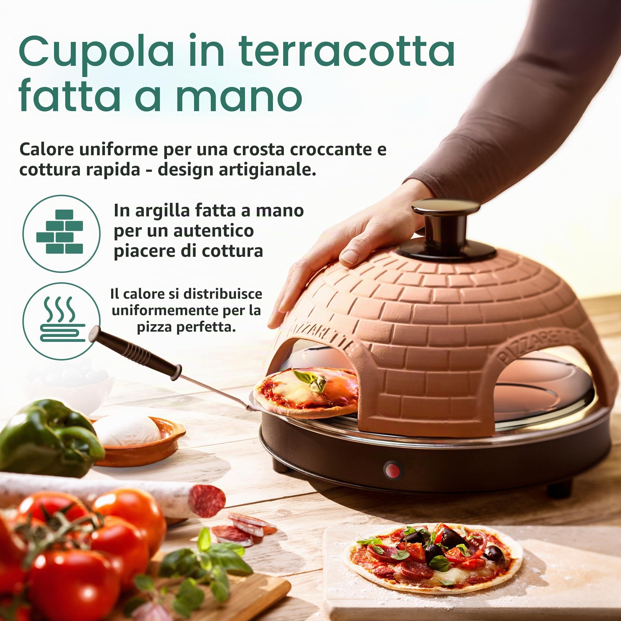 Emerio PO-115985 macchina e forno per pizza 4 pizza(e) Nero, Arancione 900 W