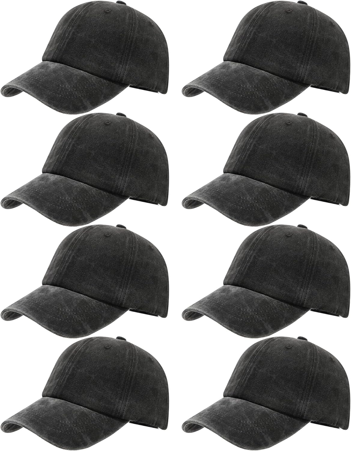 LYDTICK 8 Pack Vintage Washed Baseball Cap Golf Dad Hat Distressed Cotton Plain Trucker Hats for Men Women