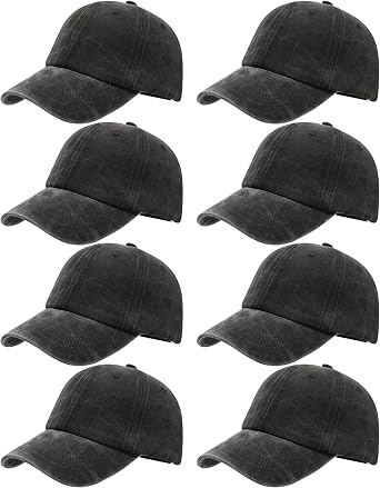 8 Pack Vintage Washed Baseball Cap Golf Dad Hat Distressed Cotton Plain Trucker Hats for Men Women