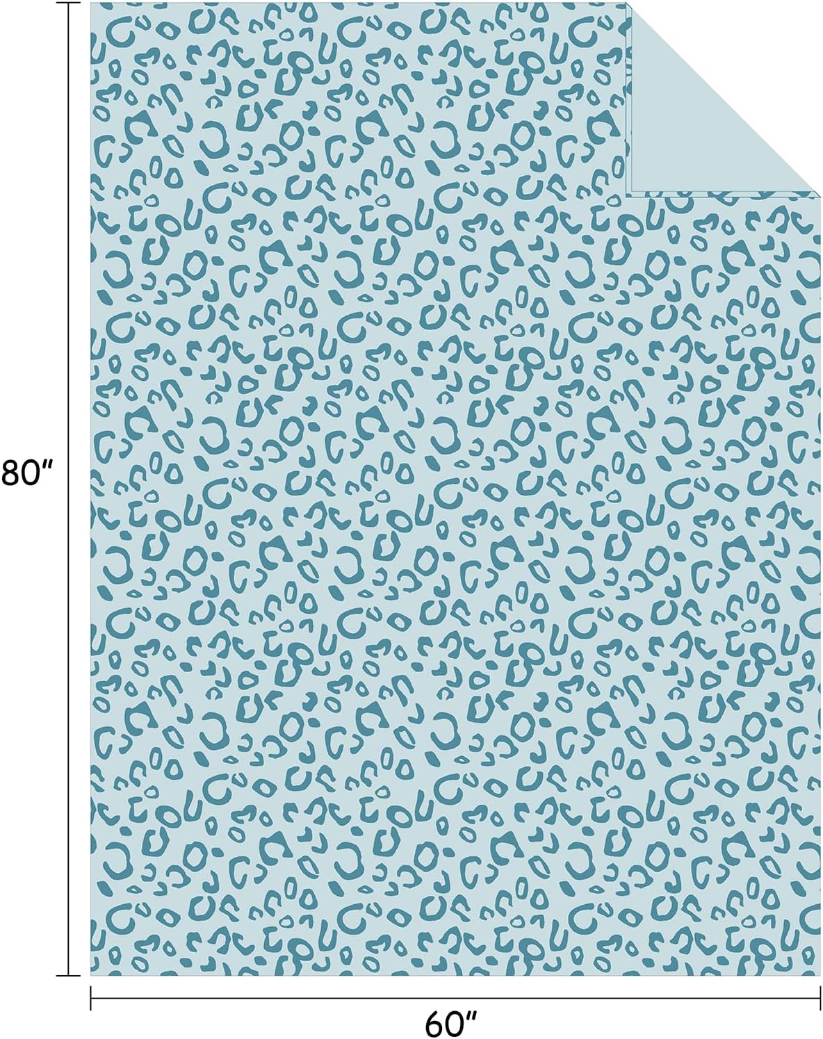 FY FIBER HOUSE Flannel Fleece Throw Microfiber Blanket with 3D Cheetah Print,60"X80",Lake Blue - Image 8