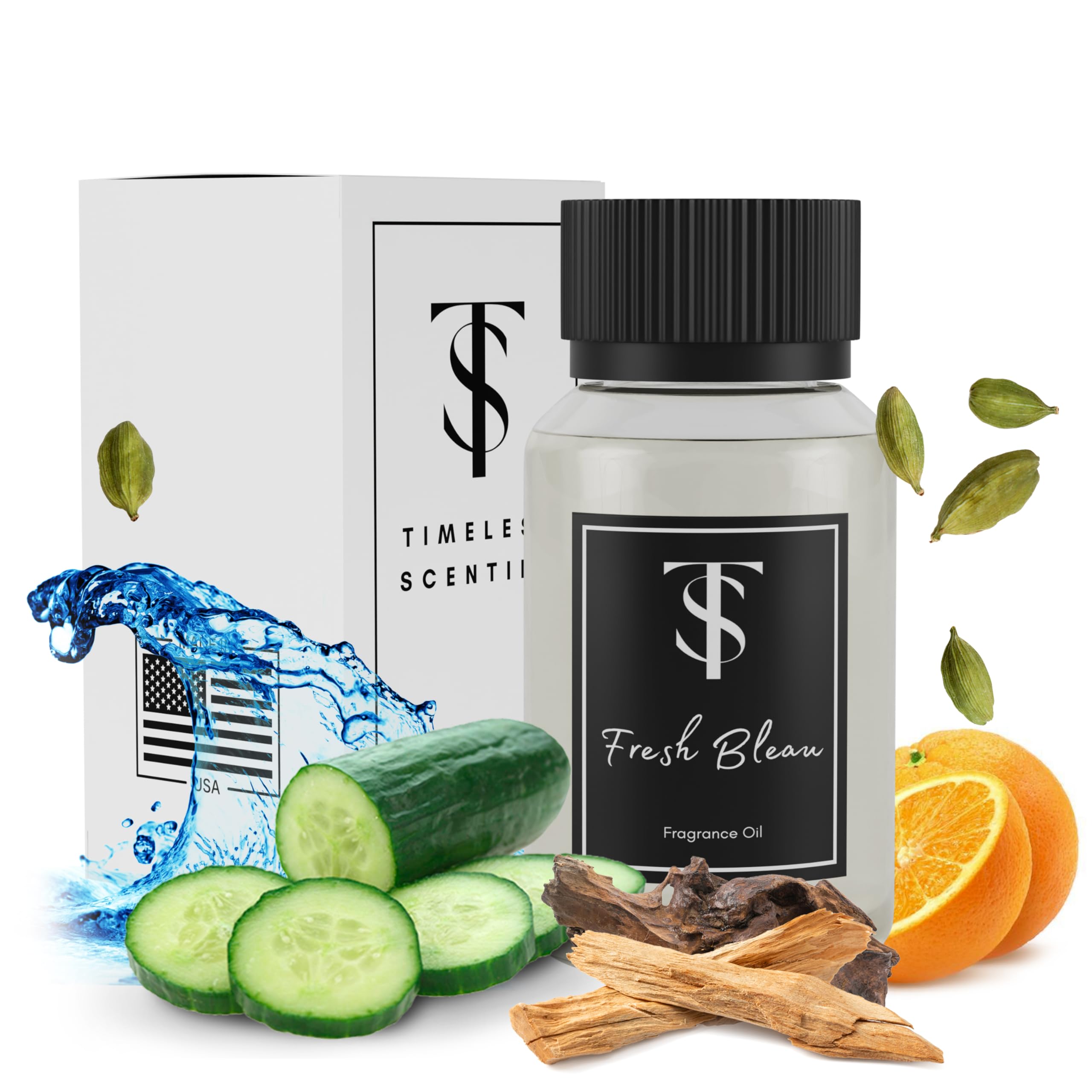 Fresh Bleau Diffuser Oil Aromatherapy- Premiere Luxury Home Fragrance Essential Oil - Best Smelling Fragrance Oil Diffuser - 5 Star Scent for Home Inspired by Fontainebleau Miami- 30ml