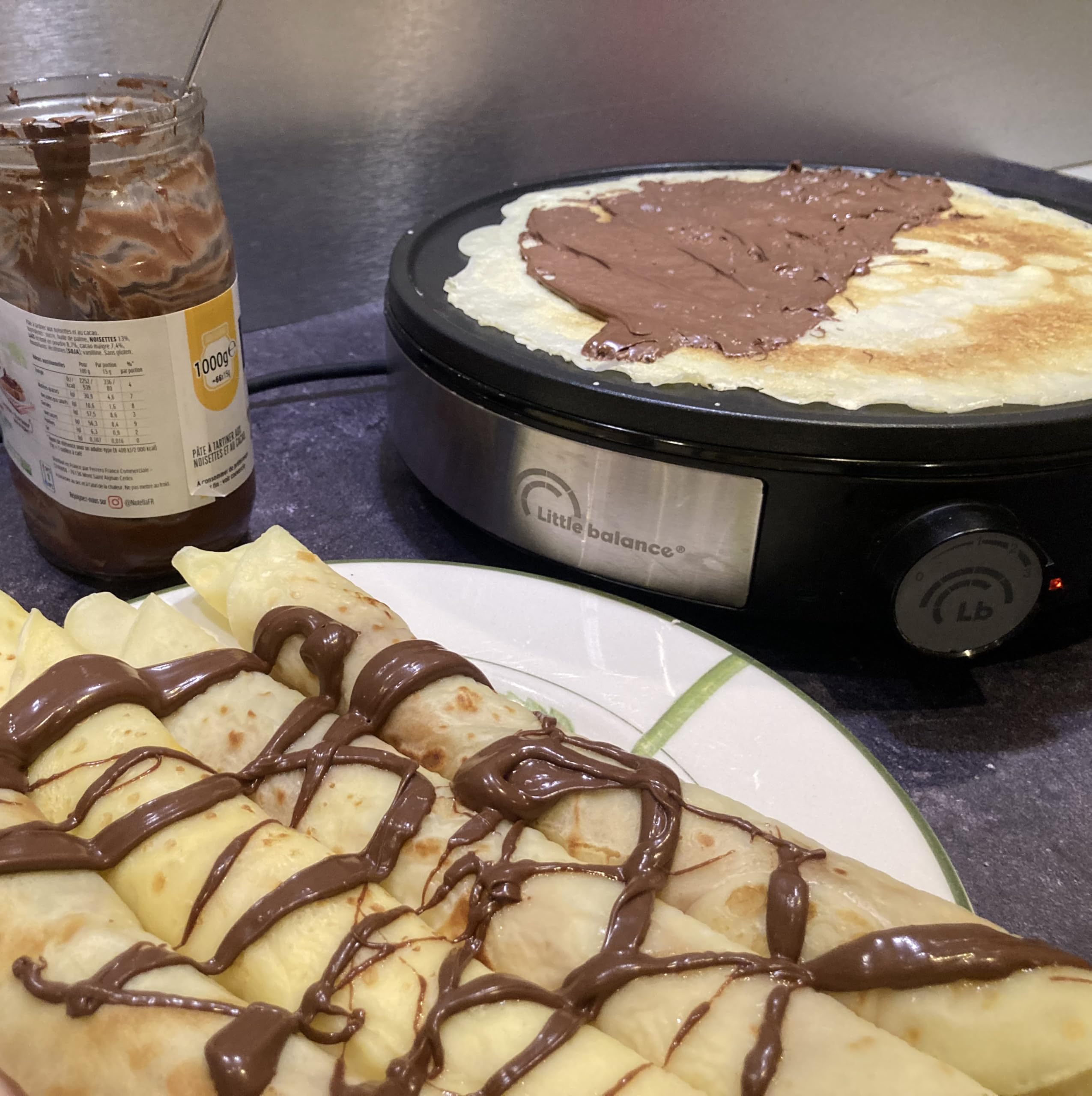 LITTLE BALANCE 8383 Maxi-Crêpes Trio i-200 Crepiera elettrica 3 in 1 1200 W Acciaio inox