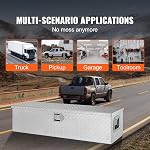 VEVOR Heavy Duty Aluminum Truck Bed Tool Box, Diamond Plate Tool Box with Side Handle and Lock Keys, Storage Tool Box Chest Box Organizer for Pickup, Truck Bed, RV, Trailer, 39"x13"x10", Silver