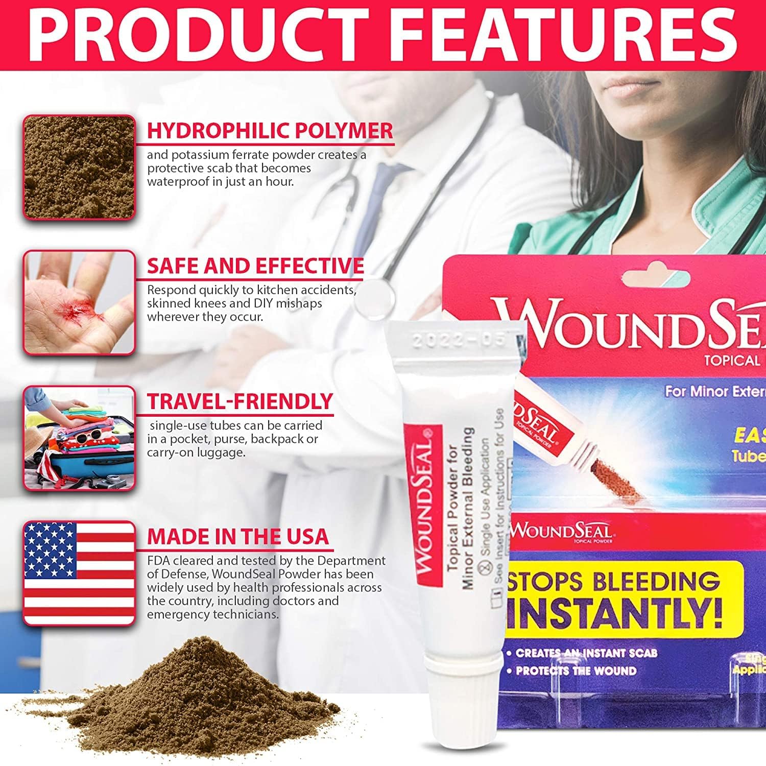 WoundSeal Powder 4 Each (Pack of 3)