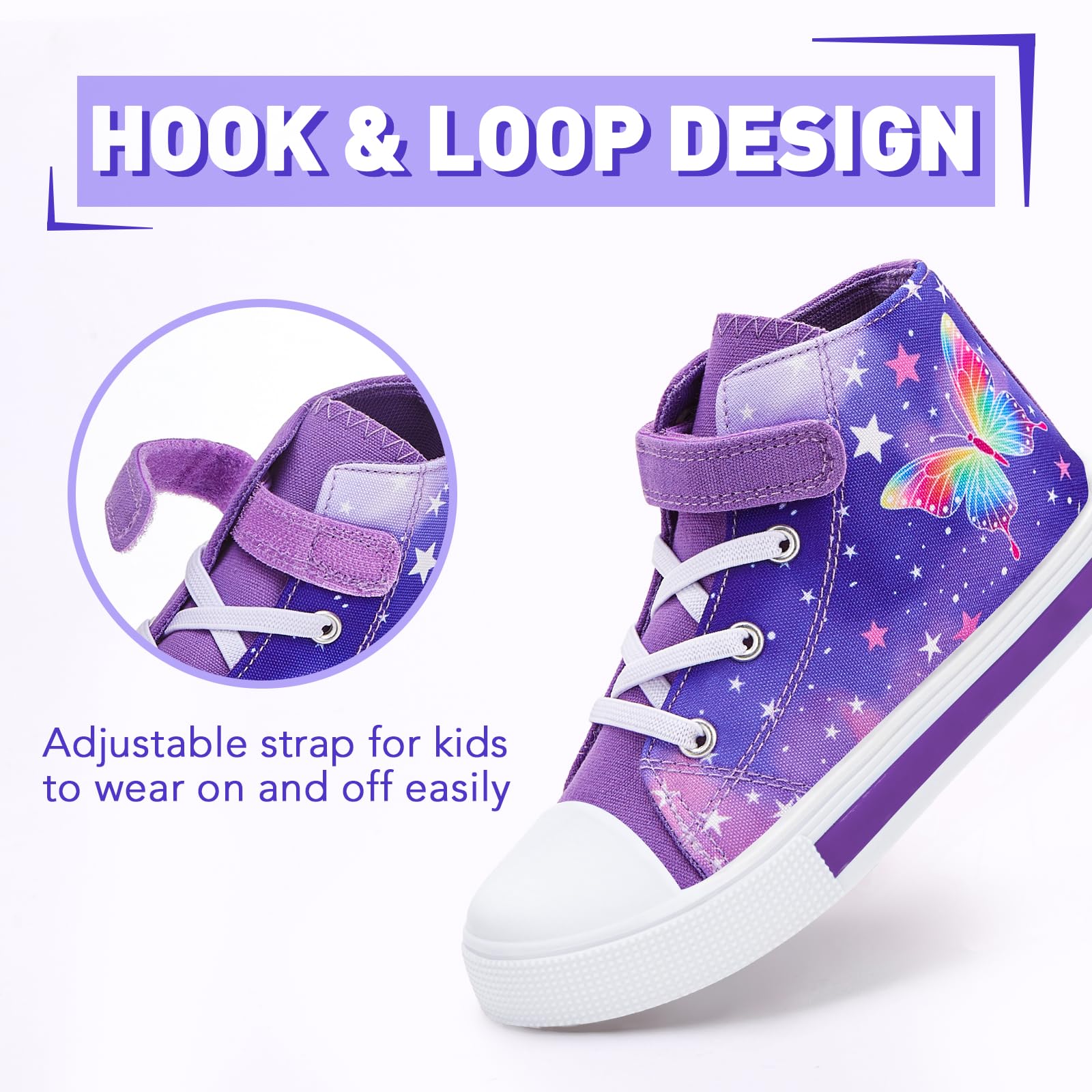 Scarpe da ginnastica per bambini e bambine, in tela, unisex, alte e lampeggianti, con cinturino regolabile