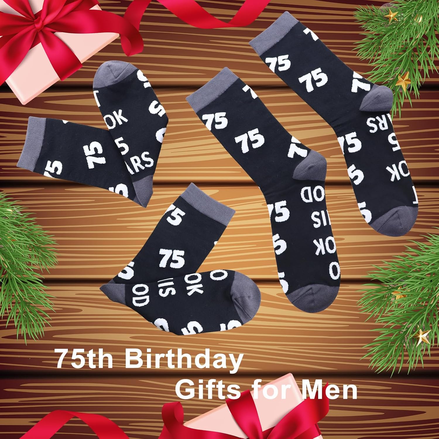 75th Birthday Gifts for Him Men, Stitch Funny 1951 75 Year Old Decoration Socks for Dad Husband Father Daddy, Unique Fun Novelty and Gag 75th Anniversary Ideas for Christmas Fathers Day