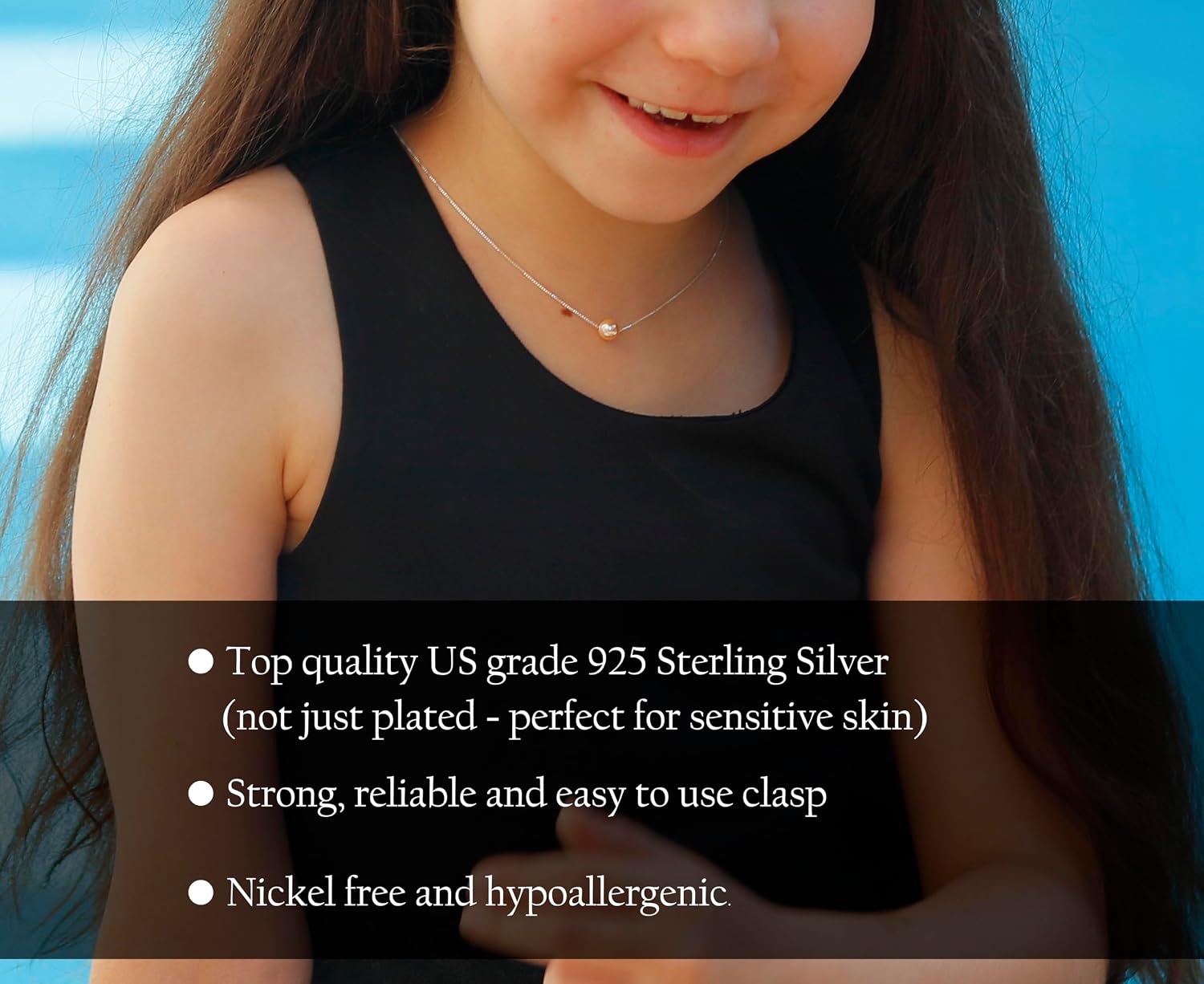 Be Wished Tooth Fairy Gifts for Girls with Meaningful Message and Jewelry, Ready To Gift Necklace with Poem. 925 Sterling Silver Floating Pearl Necklace