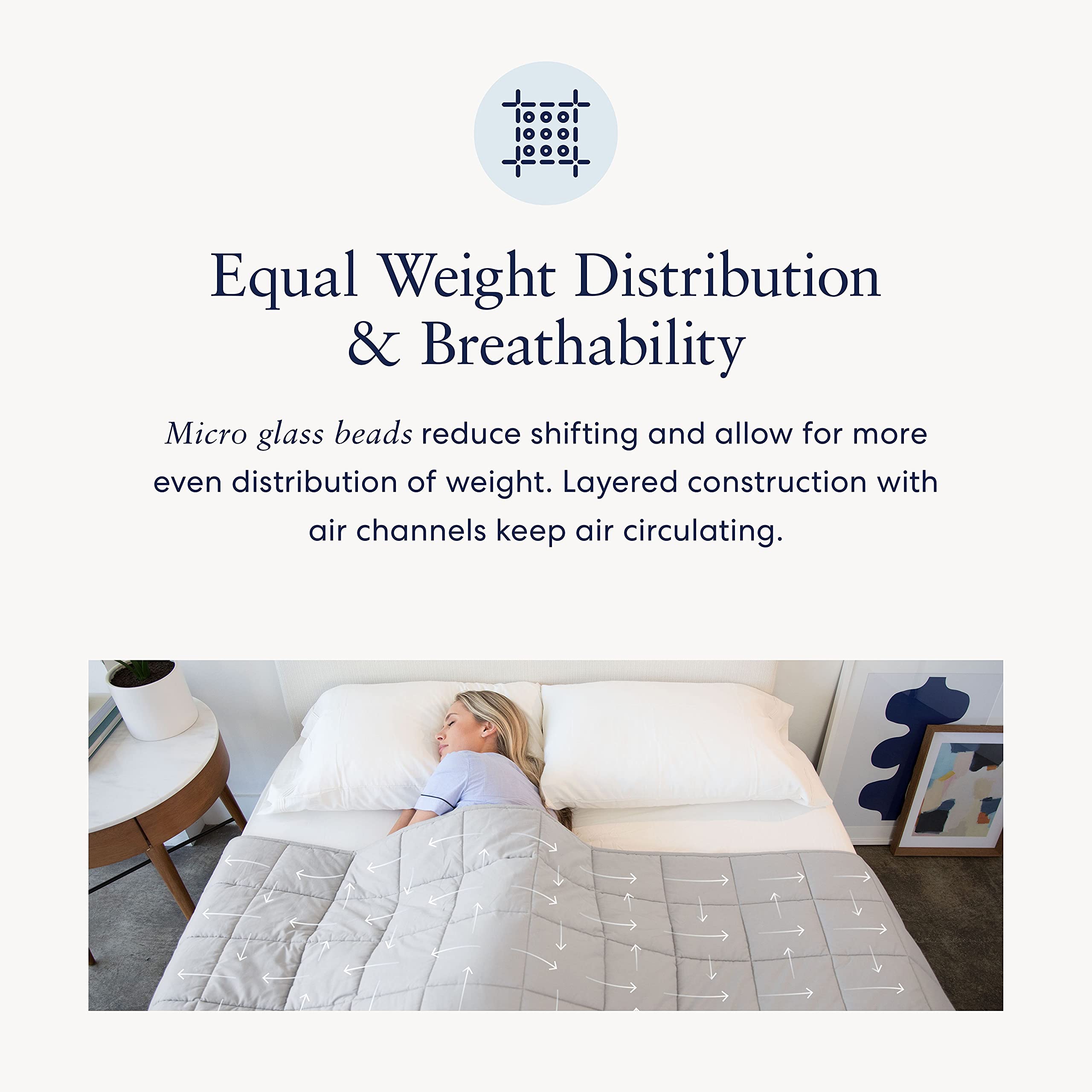 Amazon.com: Luna Adult Weighted Blanket - Individual Use - 20 Lbs - 60x80 -  Queen Size Bed - 100% Oeko-Tex Cooling Cotton u0026 Glass Beads - USA Designed  - Heavy Cool Weight - Light Grey : Home u0026 Kitchen