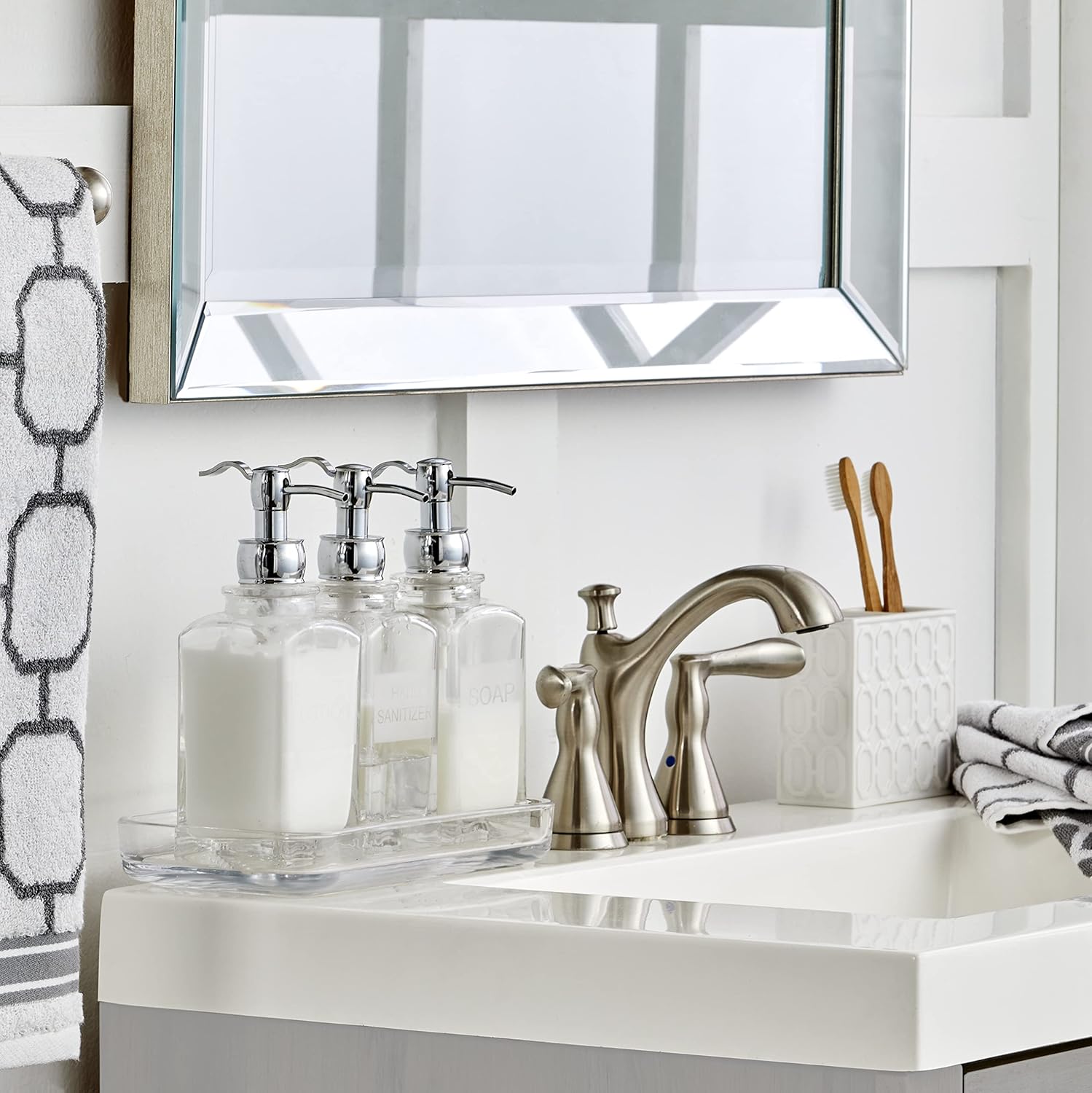 SKL Home Vern Yip Lincoln Vanity Tray, Clear : Home & Kitchen