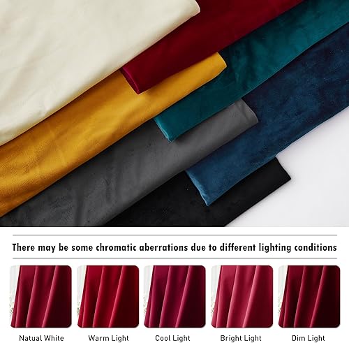 Miniatura 59 de RYB HOME - Cortinas de terciopelo beige, cortinas decorativas resistentes con pestaña trasera, cubierta de privacidad para oscurecer habitación