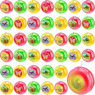 Meooeck 200 Pack Yo Yos Bulk for Kids Mini Responsive Yo Yo with String Plastic Bearing Balls Auto Return Entertaining Toy for Beginner Birthday Party Favors Games Prizes, Random Colors