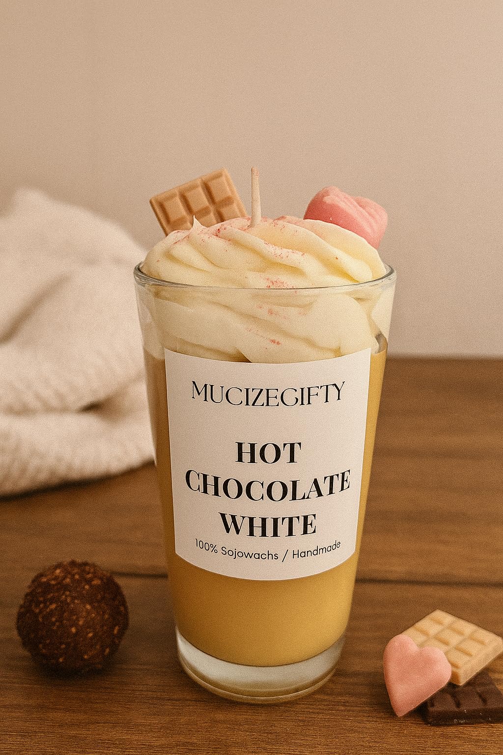 Hot Chocolate 3er Geschenkset – Handgemachte Duftkerzen aus Sojawachs – White, Classic & Dark – Winter & Geschenk – MucizeGifty