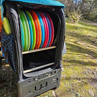 Disc Golf Divider Insert Compatible with Zuca Cart - Portable Cart Organizer with Custom Rod Slots, PETG Trolley Compartment Separator (Requires 9.125" x 7/16" Wooden Rods)