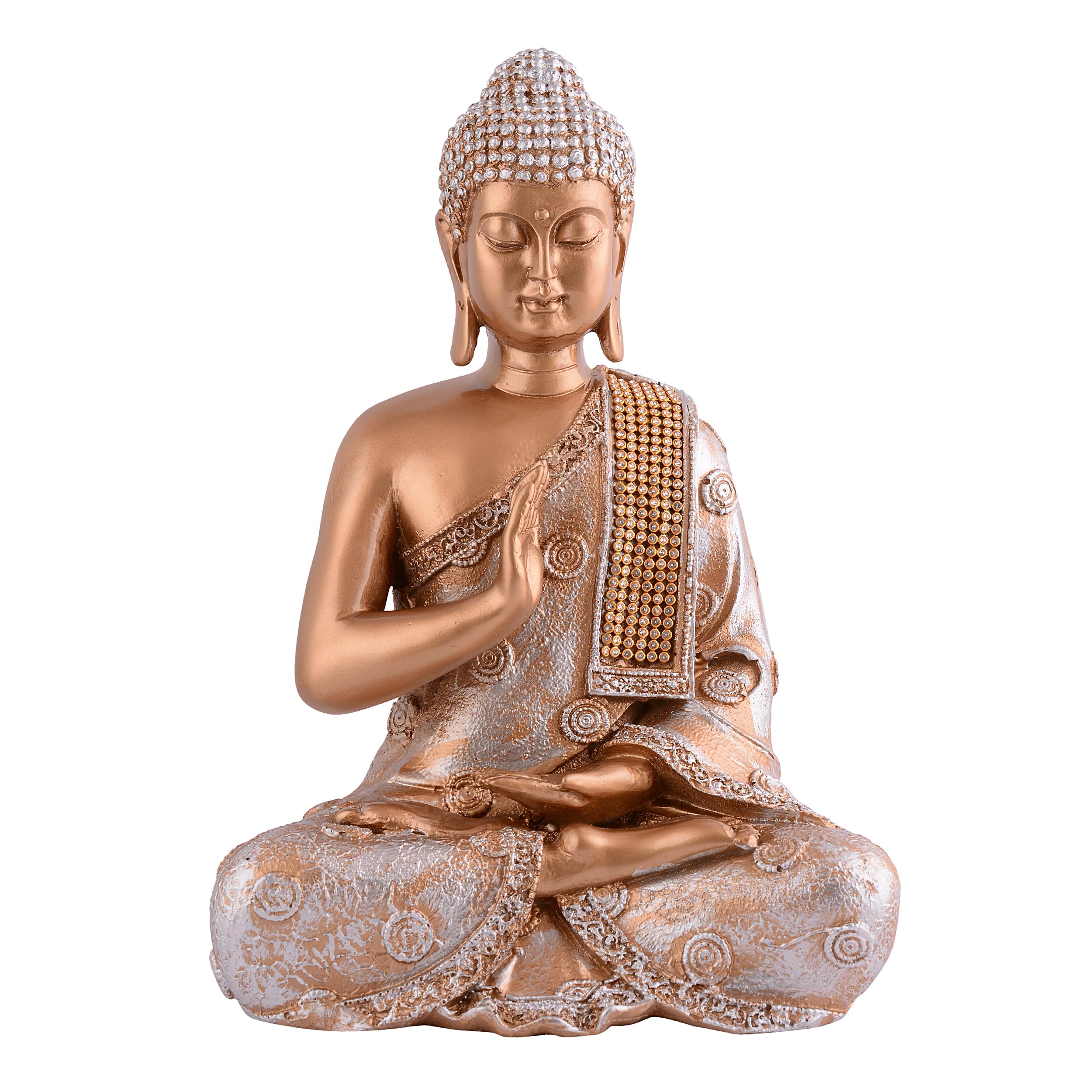 Sponsored Ad - Samadhi Buddha Showpiece for Home & Office Decor Gift Itam(11 inch Golden & Silver), Religious
