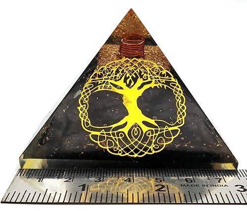 Miniatura 9 de Pirámide de orgón grande  Cristal de pirámide de shungita  Pirámide de orgonita Cho Ku Reiki  Pirámides de órgano Curación de energía positiva