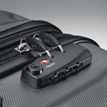 Samsonite Omni PC Hardside Expandable Luggage with Spinner Wheels, Checked 24-Inch, Charcoal