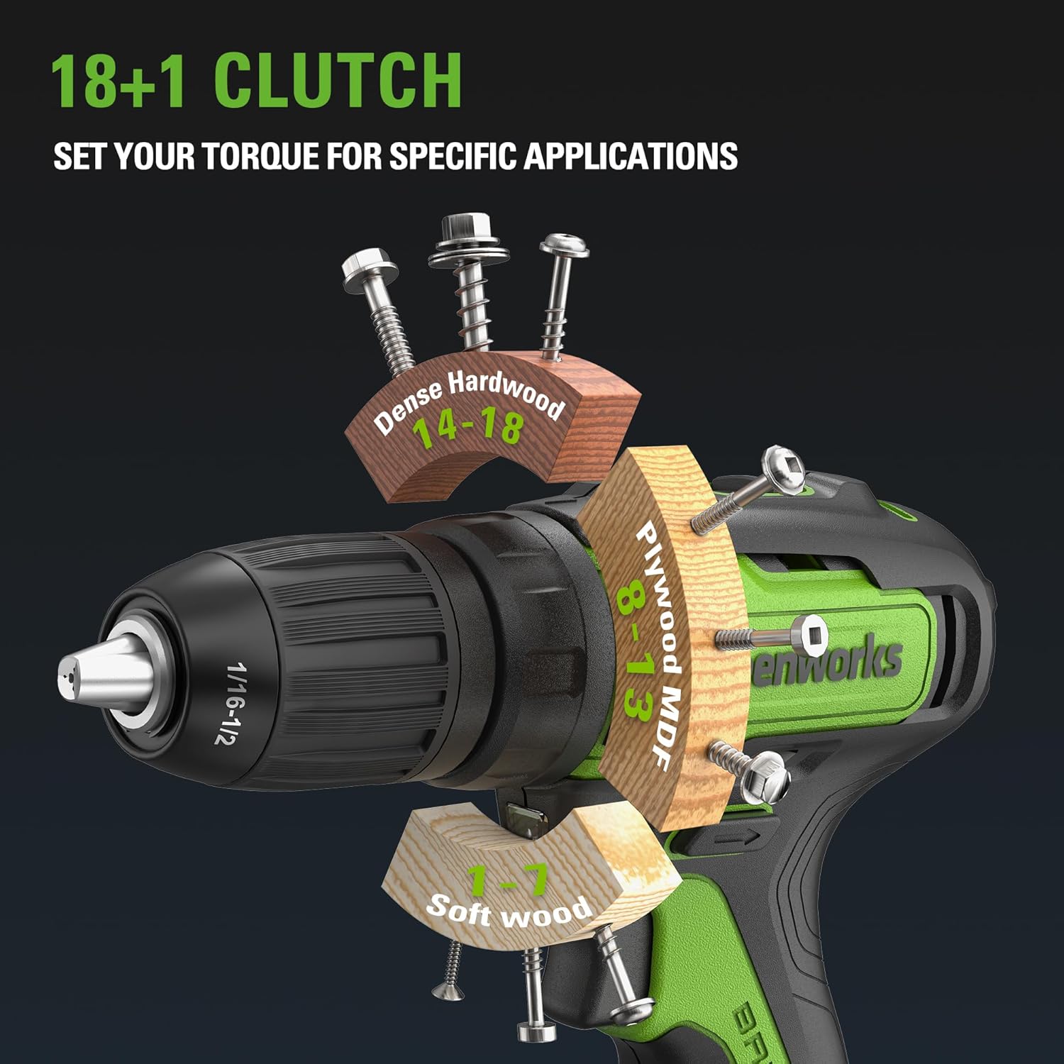 Greenworks 24V Brushless Drill / Driver, 2Ah USB Battery and Charger Included
