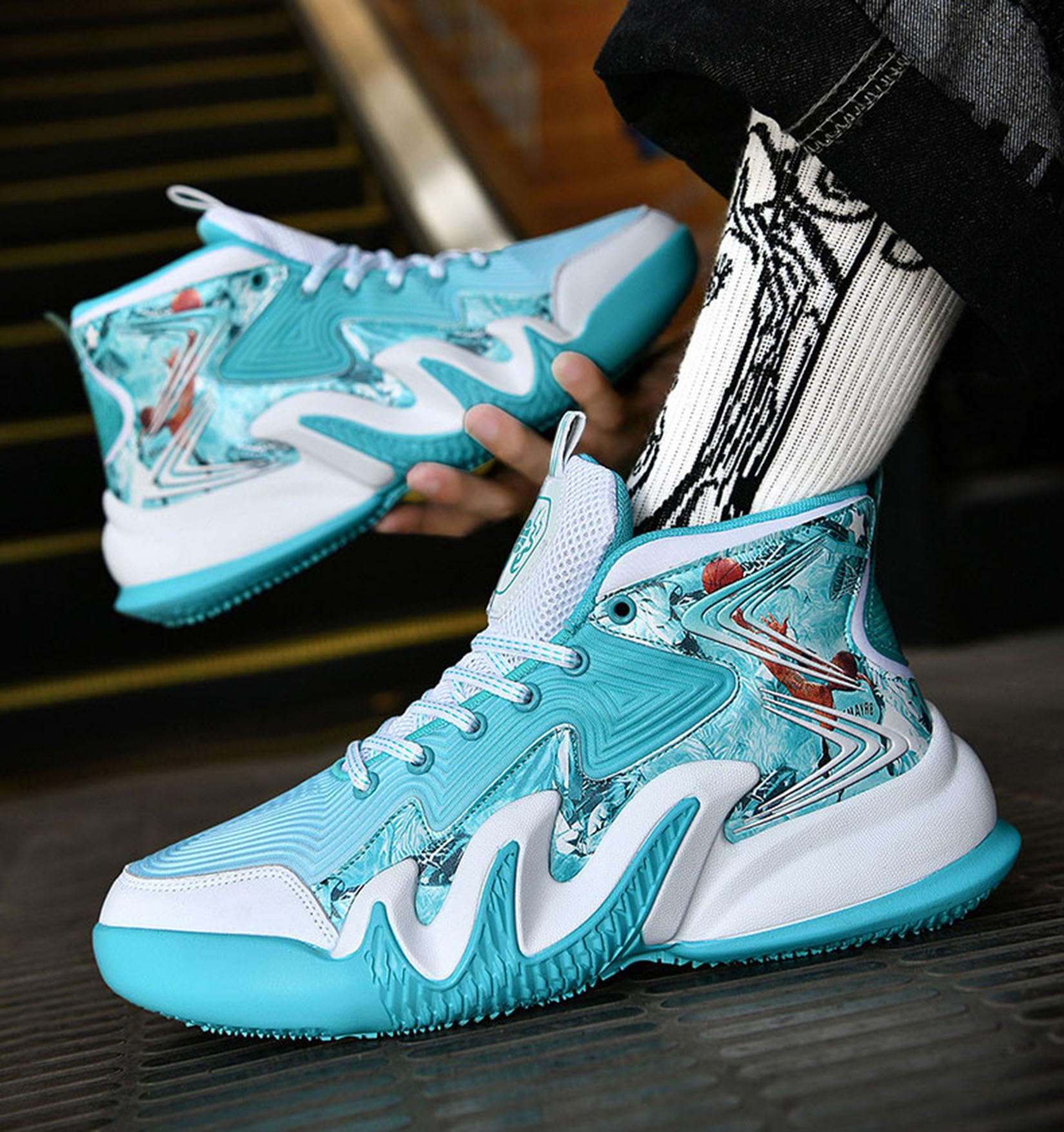 Unisex Buty Do Koszykówki Sportowe Wygodne Oddychające Buty Treningowe(42 EU, Z12)