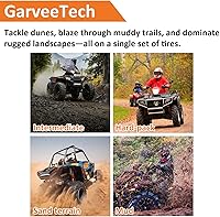 Vista 5 de Juego de 2 neumáticos para UTV/ATV de 25 x 8-12, 6PR, sin cámara, todo terreno - para uso fuera de carretera, roca, arena y calle - Neumático