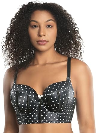Charlotte Longline Bra - Black Dot