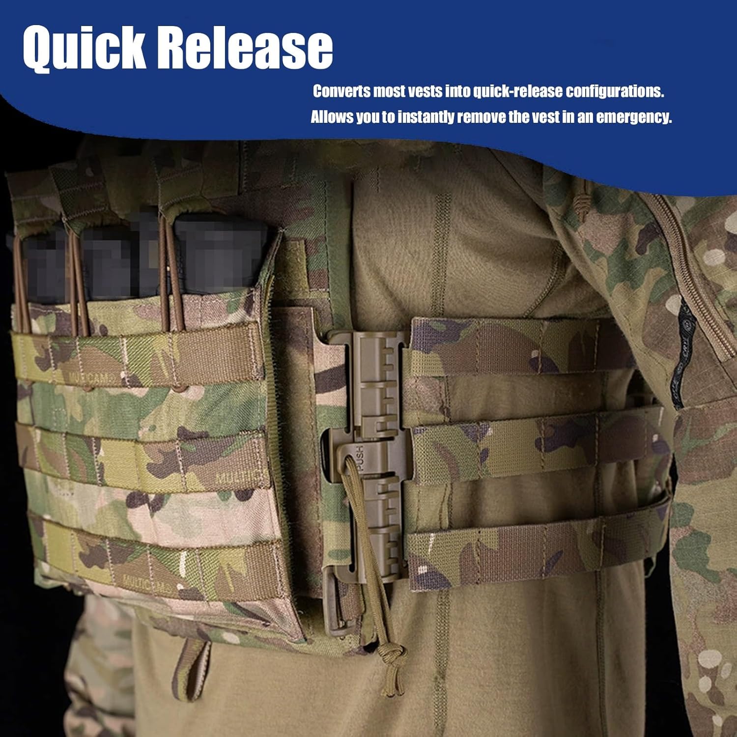 Tactical Skeletal Cummerbund Upgarde Kit, 3 Band MOLLE Quick Release Buckle Set for J.PC 420 419 X.PC(Green)