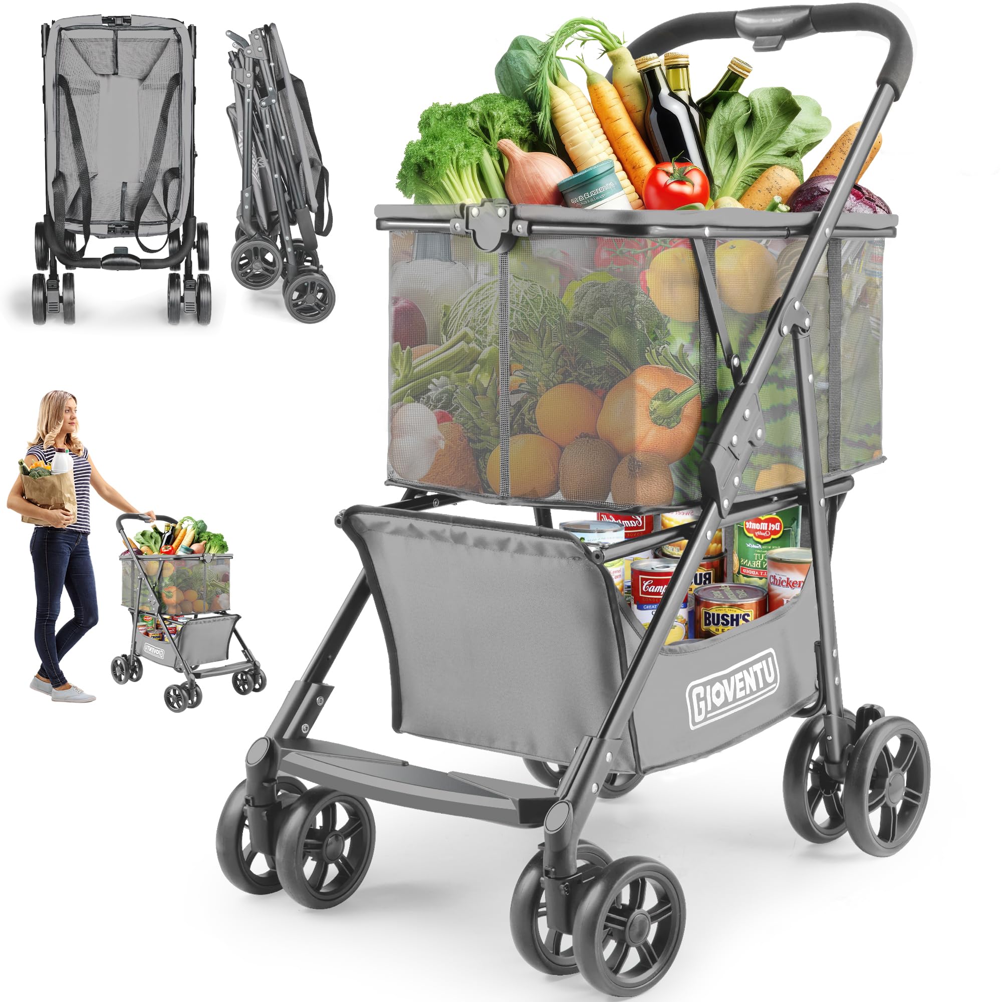 2026 Upgraded Folding Shopping Cart (Tsukiko)