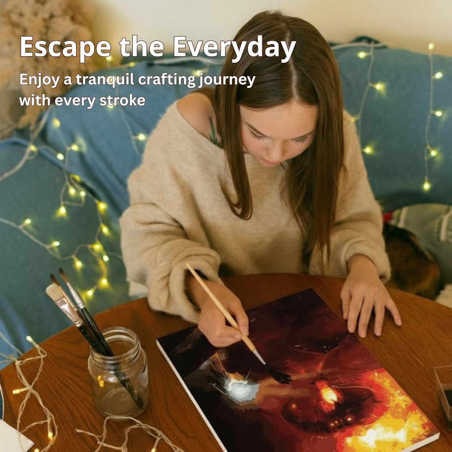 CRAFTHUB Lord of The Rings Painting by Numbers Kit - You Shall Not Pass - Canva Without Frame. Wood Brush Set*4 with Hook, 18-24 Colors, A4 Paper Guider - 15.7x23.6 inches