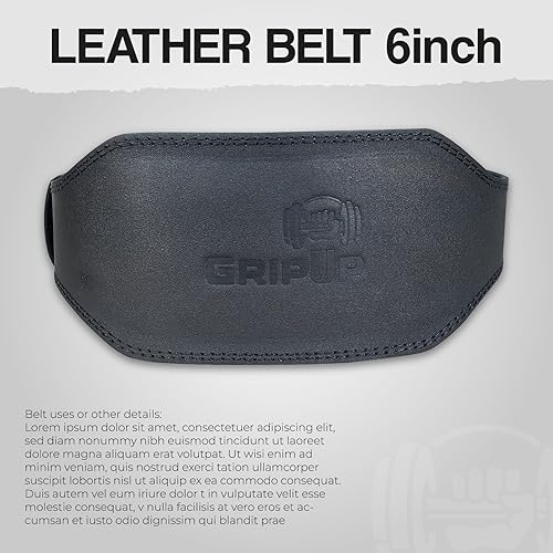 Miniatura 2 de Cinturón de cuero para levantamiento de pesas para hombres y mujeres, 4 y 6 pulgadas de ancho, cinturón de gimnasio resistente para levantamiento de