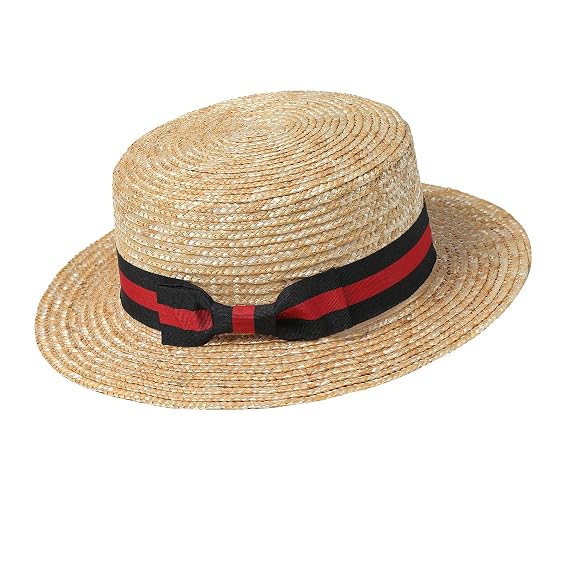 1920s Brim Boater Hat Gatsby Straw Hat 