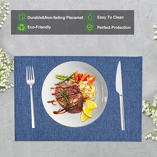 Miniatura 3 de ANDSTAR Manteles individuales de doble cara de poliéster y PVC, resistentes a las manchas, resistentes al calor, a prueba de aceite,