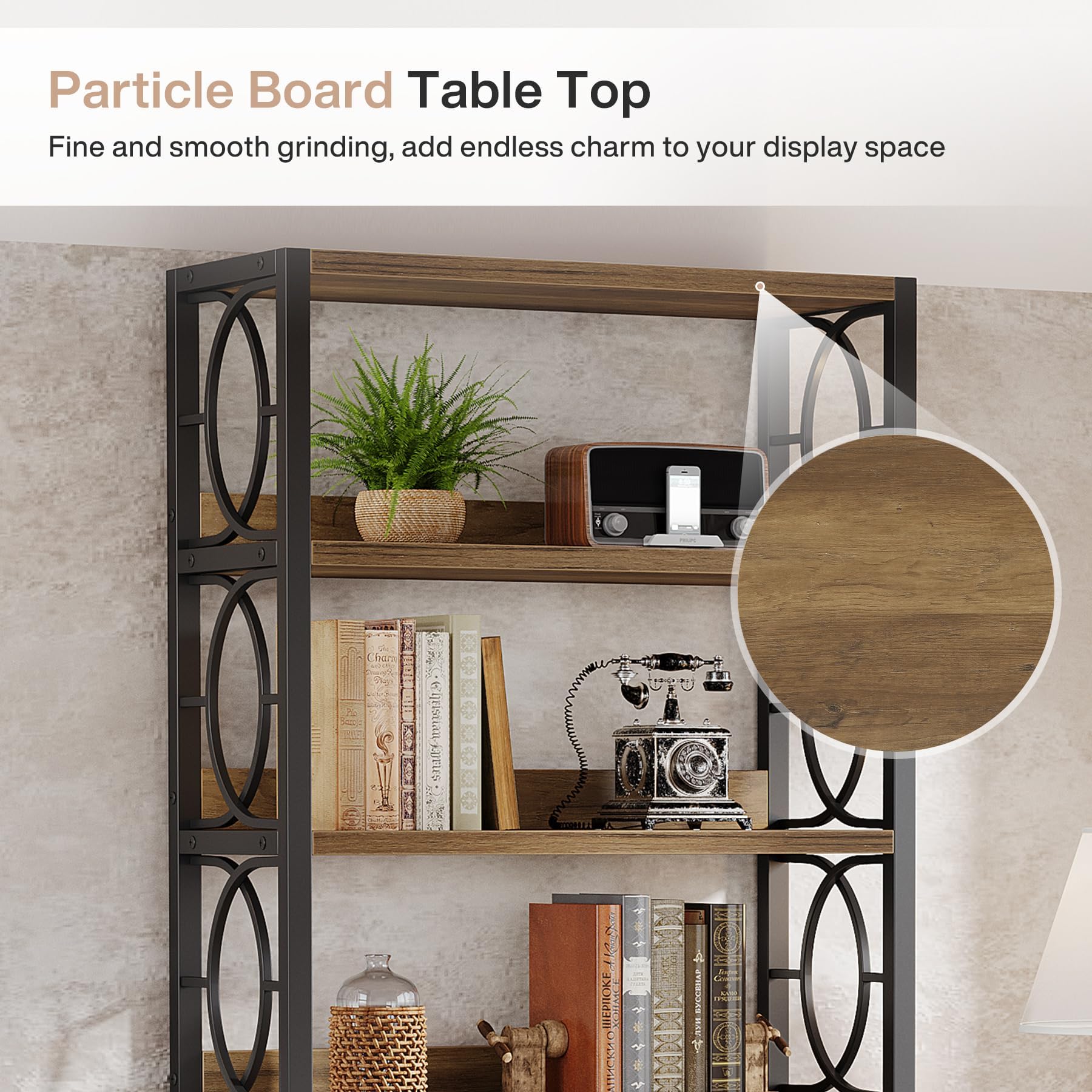 Tribesigns Soporte para plantas de madera, 6 niveles, 180 cm de alto, soporte para plantas industriales, resistente estante de exhibición independiente para interiores, balcón, jardín (marrón rústico