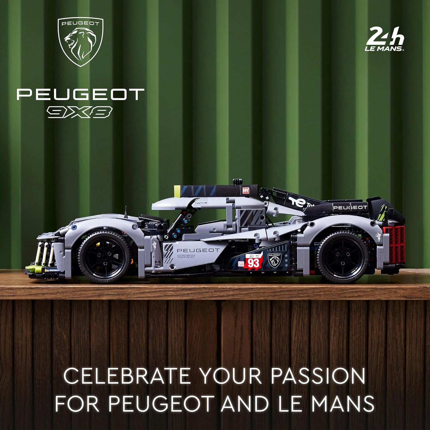 LEGO 42156 Technic PEUGEOT 9X8 24H Le Mans Hybrid Hypercar, Race Car Model Kit For Adults to Build, Christmas Activity, Gifts for Men, Women, Him or Her, 1:10 Scale, Collectible Advanced Set