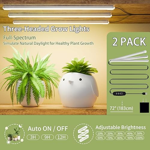 Miniatura 3 de Soporte para plantas de interior con luz de crecimiento, paquete de 2 estantes altos para plantas de interior, soporte de esquina de 62 pulgadas, 8