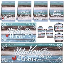 10 Pcs Kitchen Accessories Decor Set with Non Slip Cushioned Runner Rugs