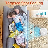 Vista 5 de Enfriador de aire evaporativo portátil, ventilador de enfriamiento de 35 pulgadas con tanque de agua extraíble oscilante de 60, paquetes de hielo, 3