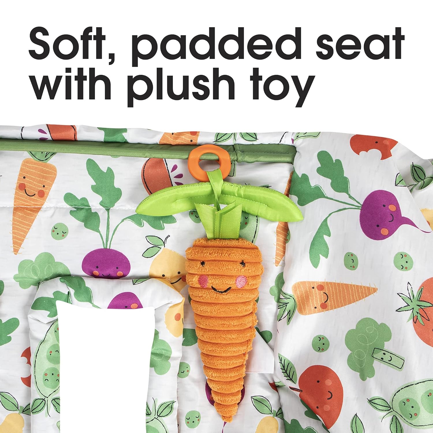 Boppy Shopping Cart and High Chair Cover | Multi-Color Farmers Market Veggies with Attached Plush Carrot Toy| 2-Point Safety Belt | Wipeable, Machine Washable | 6-48 Months : Baby