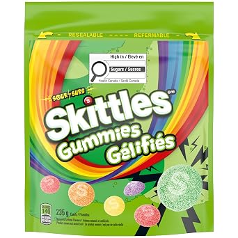 SKITTLES Sour Gummies Chewy Candy, 235g