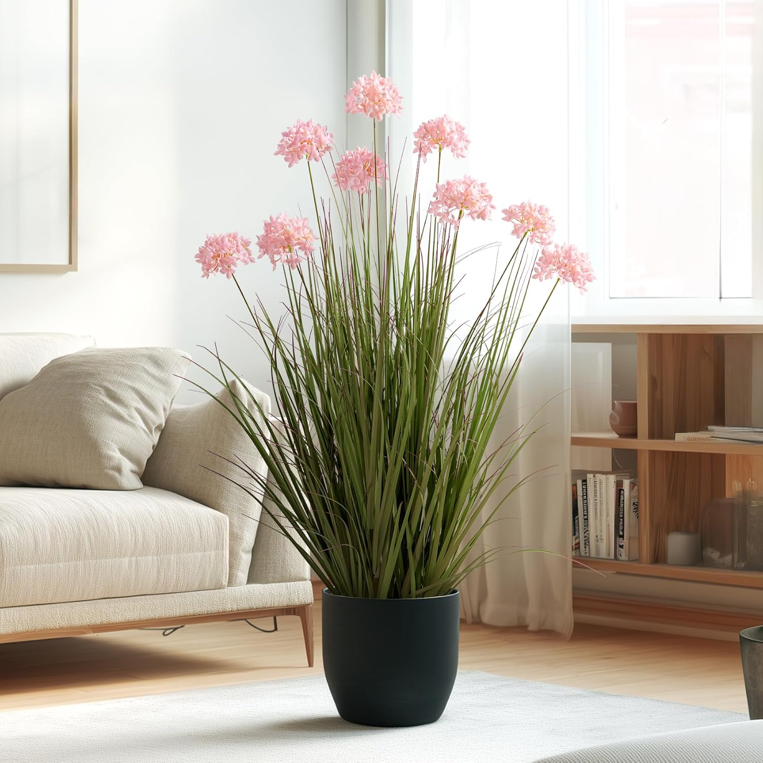 36in Lifelike Artificial Tall Grass Plant with 9 Lifelike Dandelion Flower and Non-Toxic,odorless Fake Tall Frass Plant Fake Plants for Indoor Decoration,Home Decor