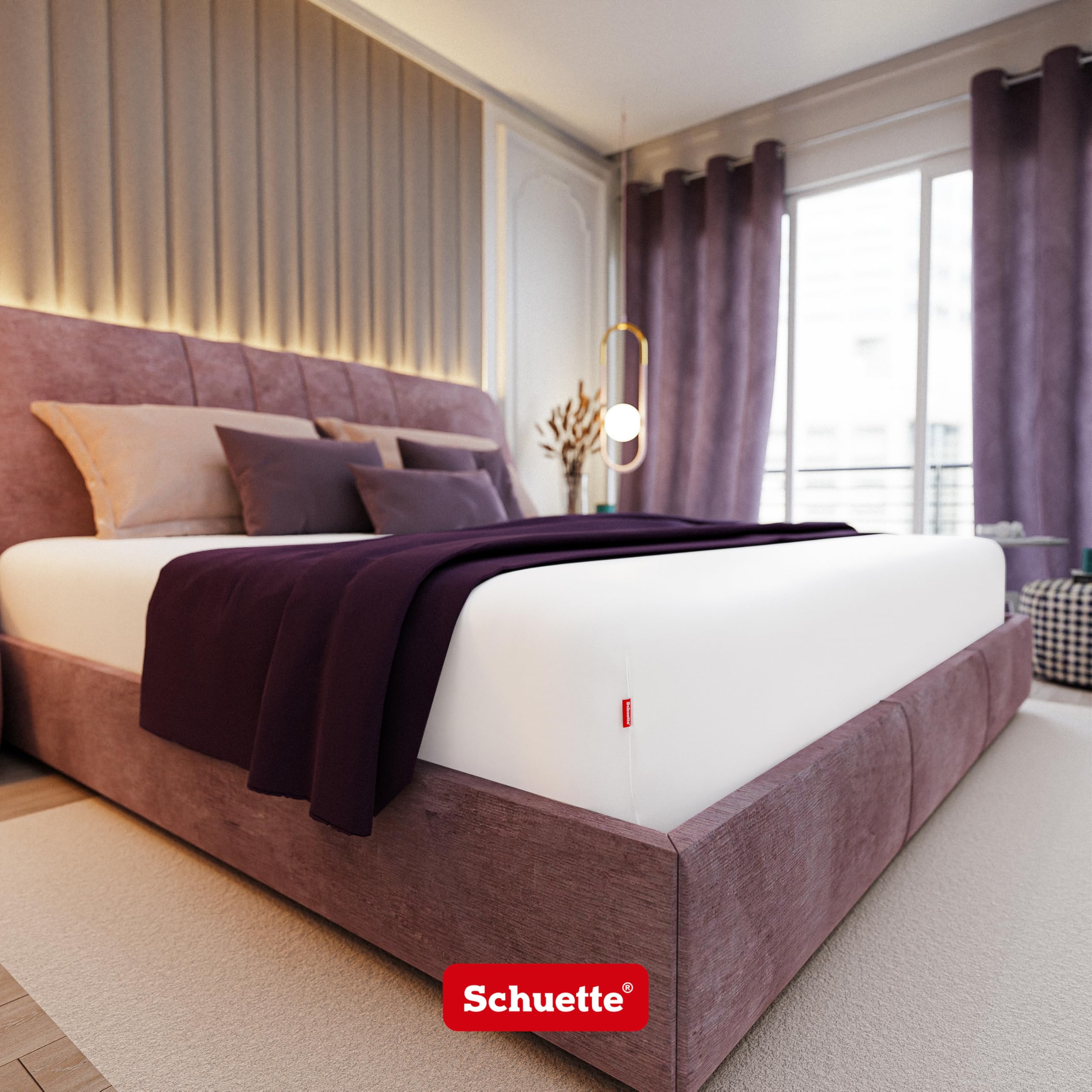 Schuette® Topper Spannbettlaken • 180x200 cm • Wow! Kollektion: Beyond Black (Schwarz) • 100% Superfluff Baumwolle, Blickdicht, Faltenfrei • mit Rundumgummi • Matratzenhöhe bis 15 cm