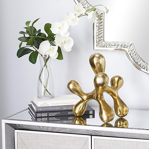 Miniatura 3 de CosmoLiving by Cosmopolitan Escultura decorativa abstracta de metal de aluminio para decoración del hogar, estatua de acento de 11 x 11 x 12