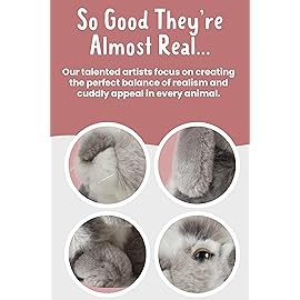 Living Nature Grey Sitting Lop Eared Rabbit Stuffed Animal | Fluffy Rabbit Animal | Soft Toy for Kids | 7 inches