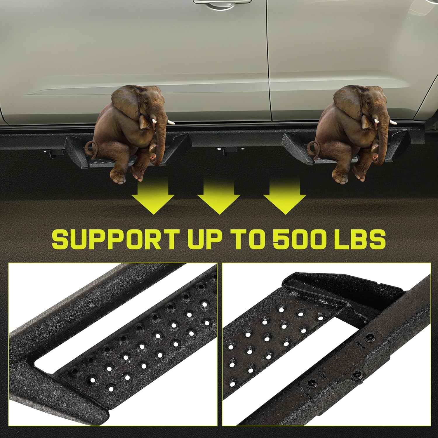 BINARY STAR Running Boards Compatible with Vehicle 2025 2026 Toyota 4Runner(Without Side Skirts), Rock Rails Sliders Drop Down Side Steps Made with Carbon Steel, 4Runner Nerf Bars.