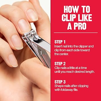 Revlon Nail Clipper with File, Silver, 1 Count