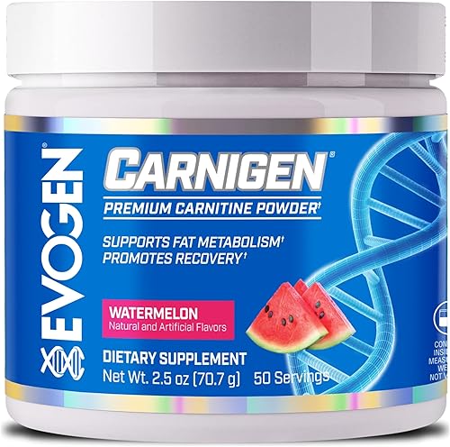 Evogen Carnigen - Polvo de carnitina premium  Apoya el metabolismo de las grasas y promueve la recuperación  Matriz de suplemento de carnitina L sin