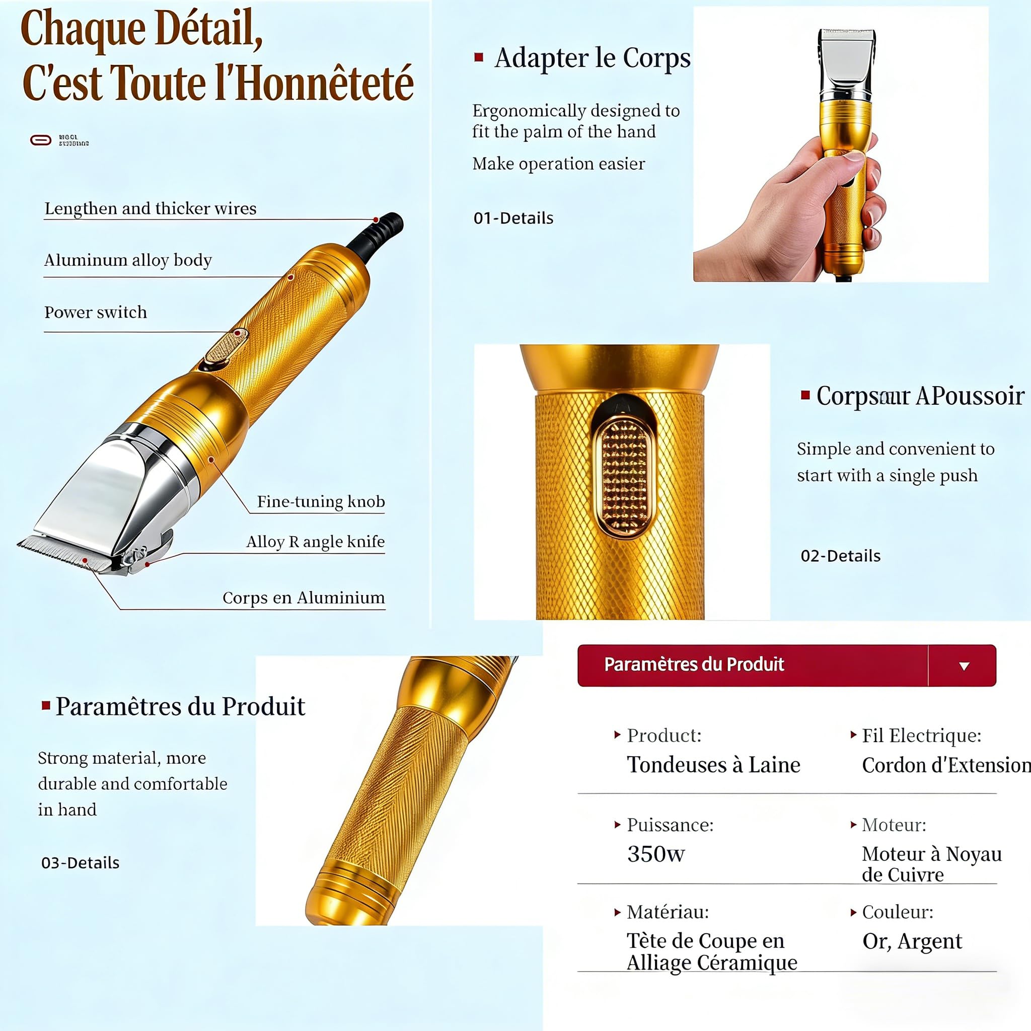 Dog Grooming Clippers,Heavy Duty Sheep Shears,36V Horses Trimmers | Powerful Motor Fur Shears for Livestock & Cats,Professional Pet Grooming Clippers Set for Thick Coats Long Hair