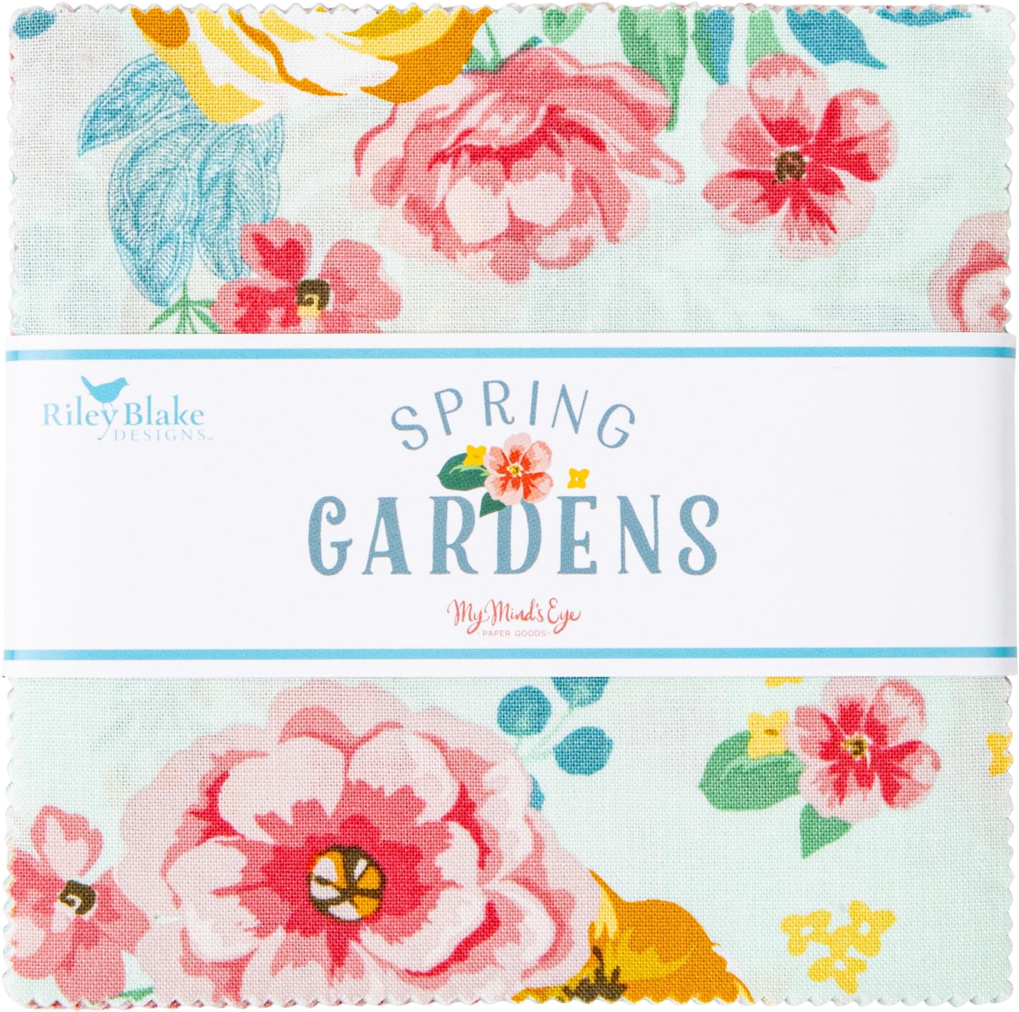 Spring Gardens Riley Blake 5-inch Stacker, 42 Precut Fabric Quilt Squares by My Mind's Eye