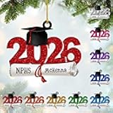Brevnex Personalized 2D Acrylic Graduation Ornaments Class of 2025, Graduation School Senior Christmas Ornament, College Grad, Graduate Ornament, Senior Year Gift Keepsake (GRA 9)